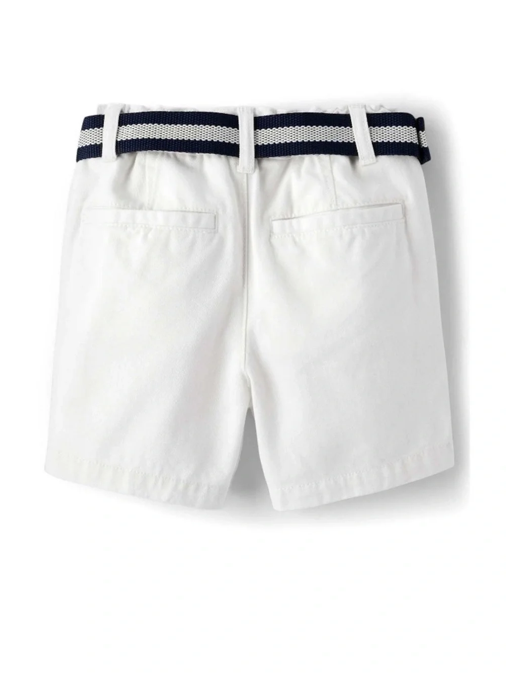 NWT The Children's Place White Chino Shorts with Navy & White Striped Belt